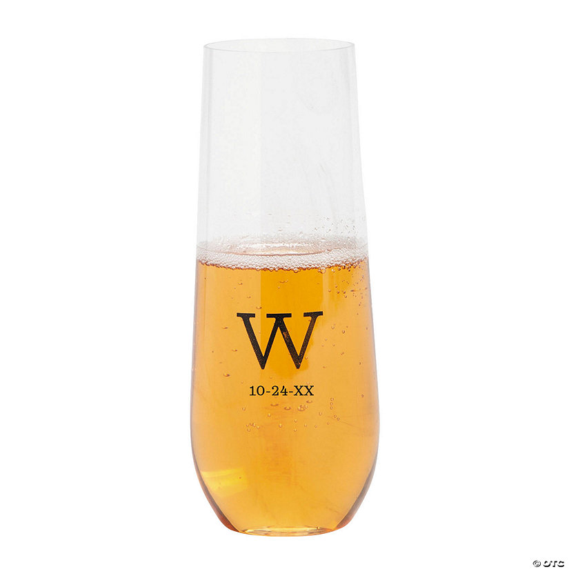 Personalized Monogram Stemless Plastic Champagne Flutes 48 Ct