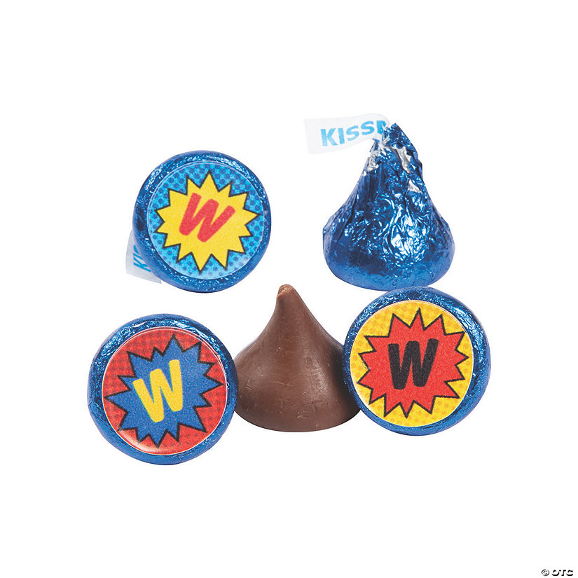 Personalized Monogram Superhero Hershey&#8217;s<sup>&#174;</sup> Kisses<sup>&#174;</sup> Stickers - 60 Pc. Image Thumbnail