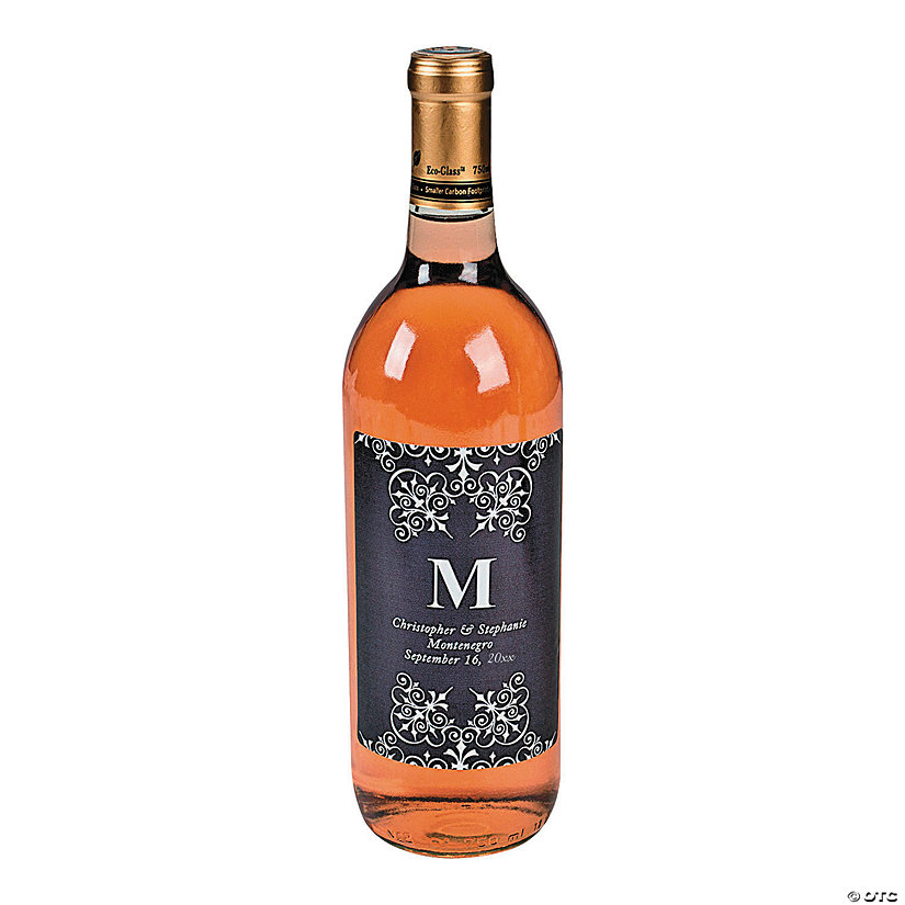 Personalized Monogram Wine Bottle Labels - 12 Pc. Image