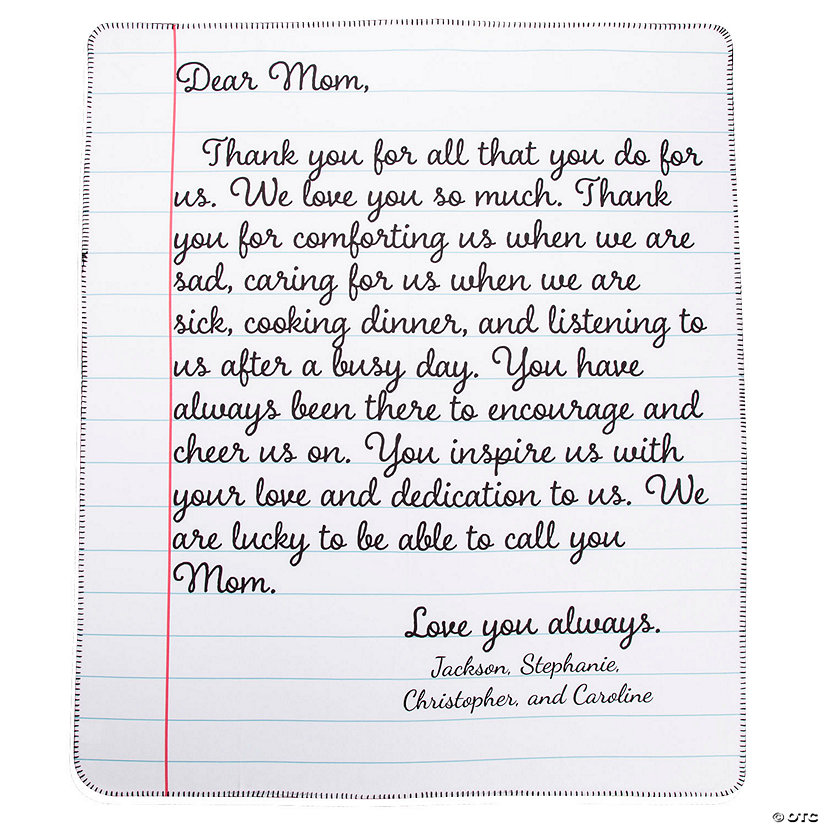 Personalized Mother&amp;#8217;s Day Note Fleece Throw Blanket Image