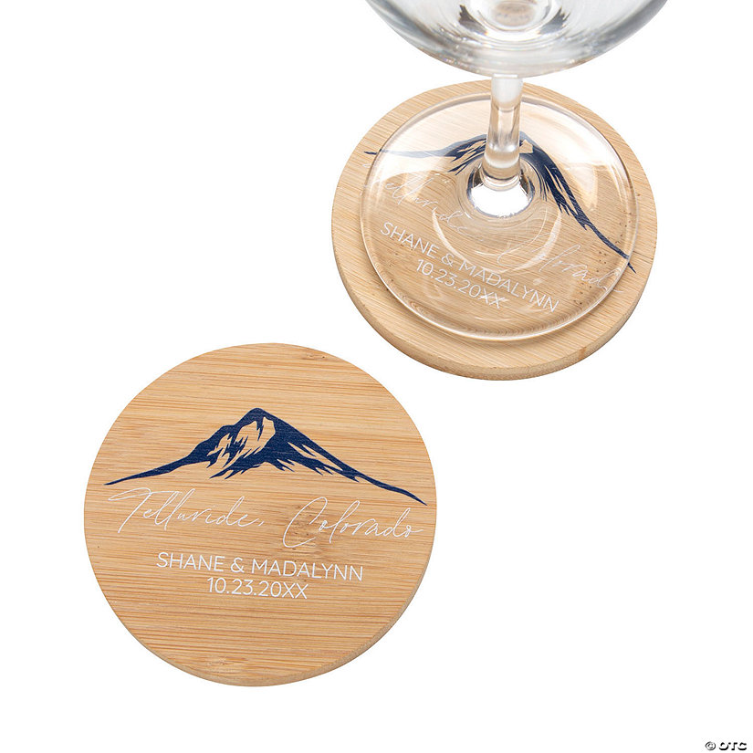 Personalized Mountain Wooden Coasters - 12 Pc. Image
