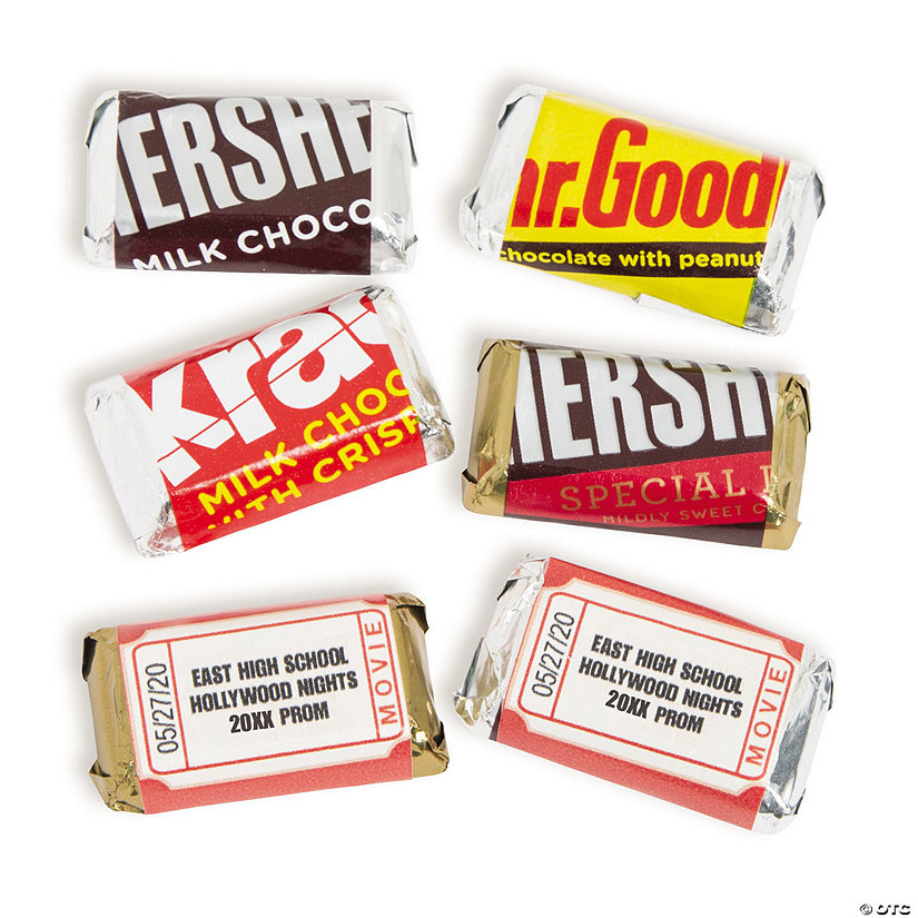 Personalized Movie Ticket Mini Candy Bar Sticker Labels - 30 Pc. Image Thumbnail