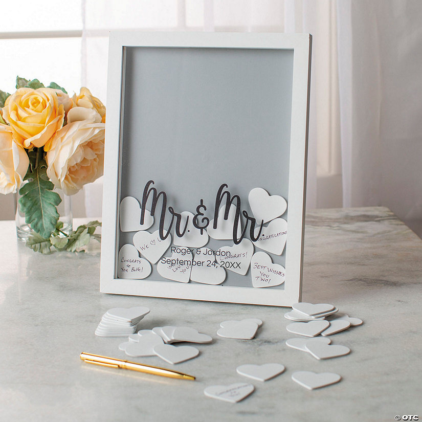 Personalized Mr. & Mr. Wedding Guest Book Frame Oriental Trading