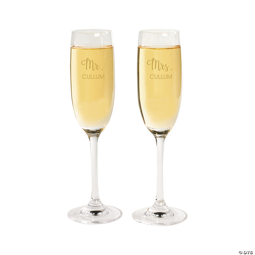 Personalized Mr. & Mrs. Champagne Flutes