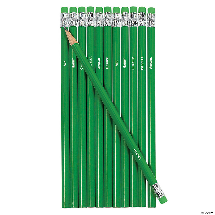 Personalized Multi Name Green Pencils - 24 Pc. Image Thumbnail