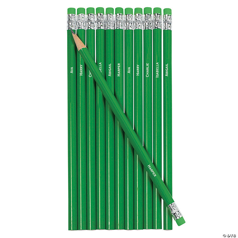 Personalized Multi Name Green Pencils - 24 Pc. Image