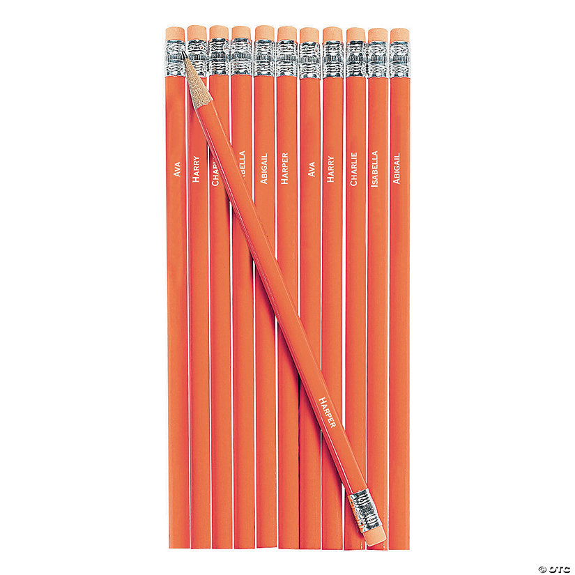 Personalized Multi Name Orange Pencils - 24 Pc. Image Thumbnail