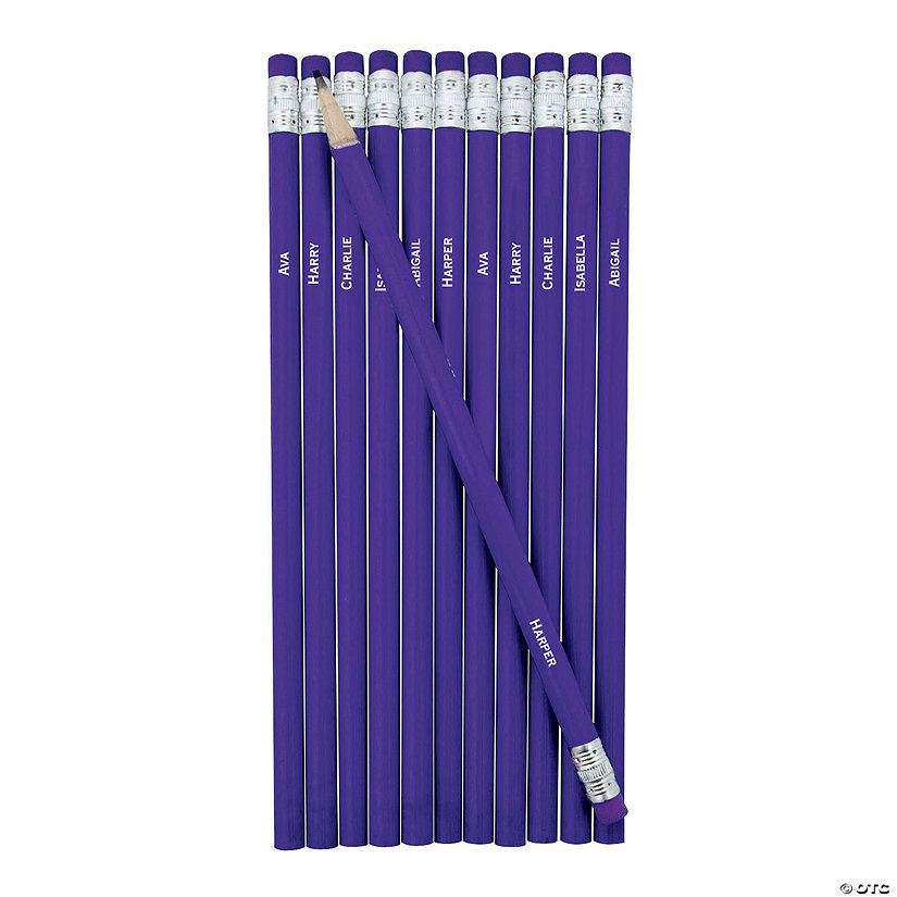 Personalized Multi Name Purple Pencils - 24 Pc. Image