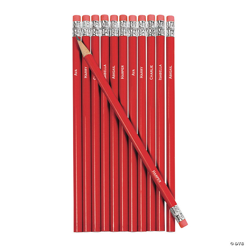 Personalized Multi Name Red Pencils - 24 Pc. Image Thumbnail