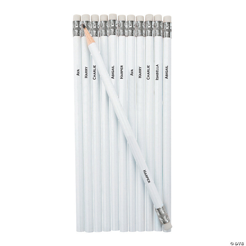 Personalized Multi Name White Pencils - 24 Pc. Image Thumbnail
