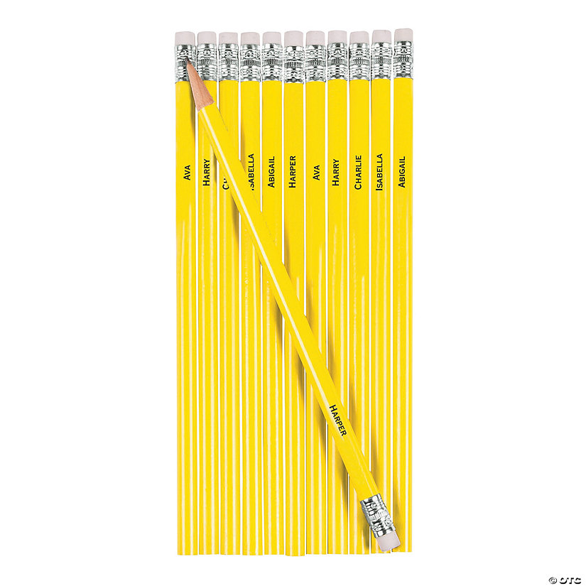 Personalized Multi Name Yellow Pencils - 24 Pc. Image Thumbnail