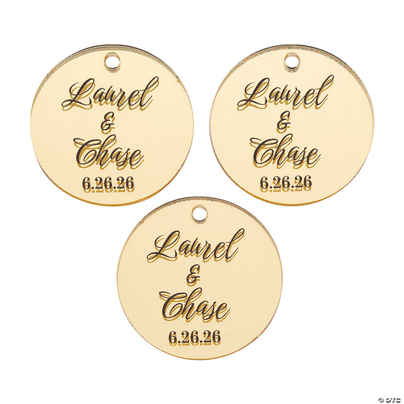 Personalized Name Gold Acrylic Gift Tags - 24 Pc. Image Thumbnail