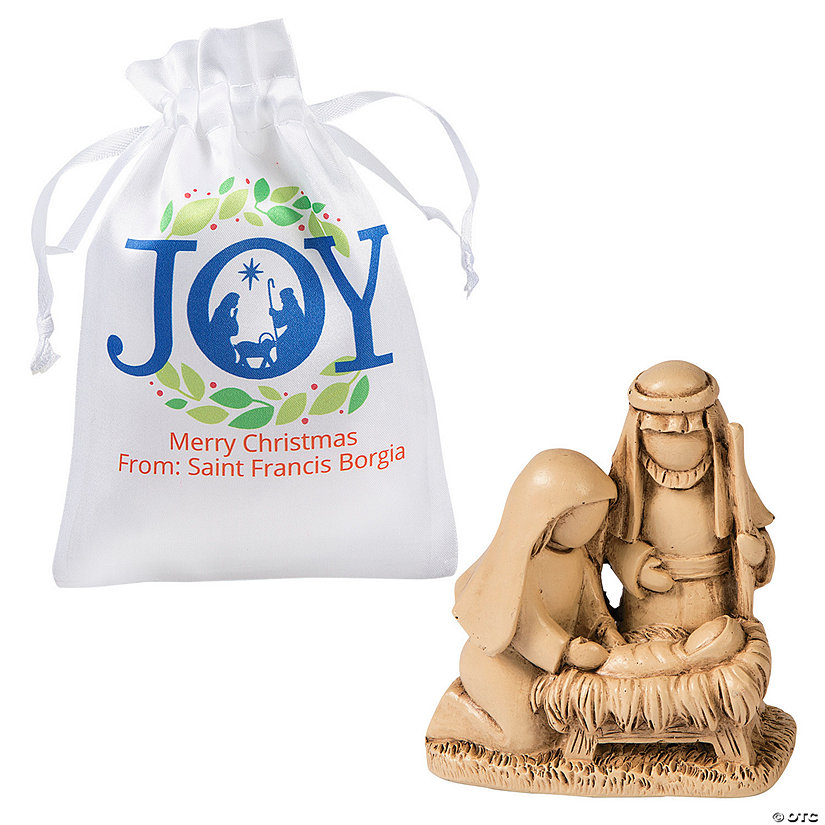 Personalized Nativity Bag with Holy Family Statue Handout Kit for 24 Image Thumbnail