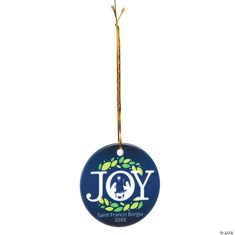 Personalized Nativity Joy Ceramic Christmas Ornaments - 12 Pc. Image