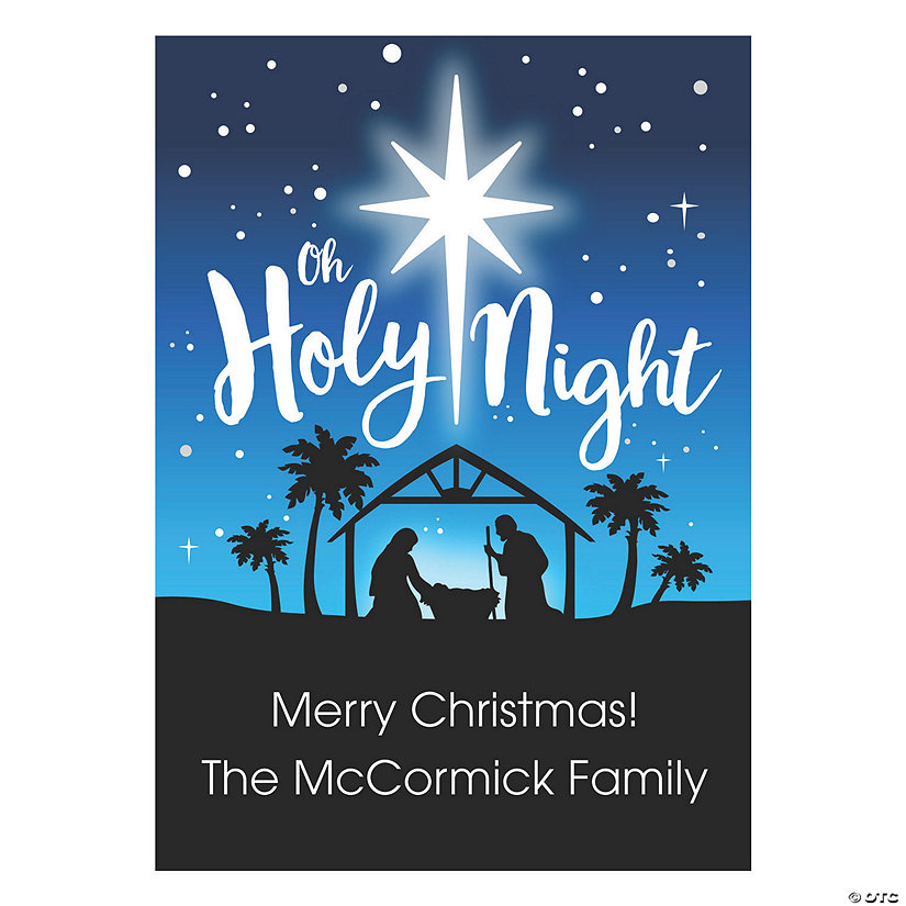 Personalized Nativity Silhouette Christmas Cards Image