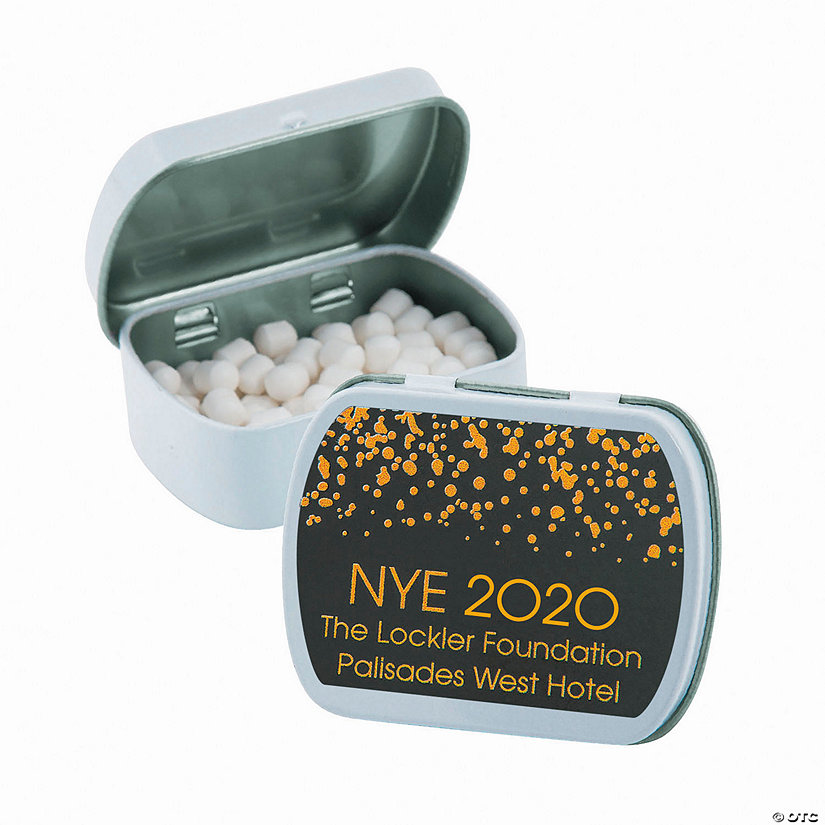 Personalized New Year&#8217;s Eve Mint Tins - 24 Pc. Image