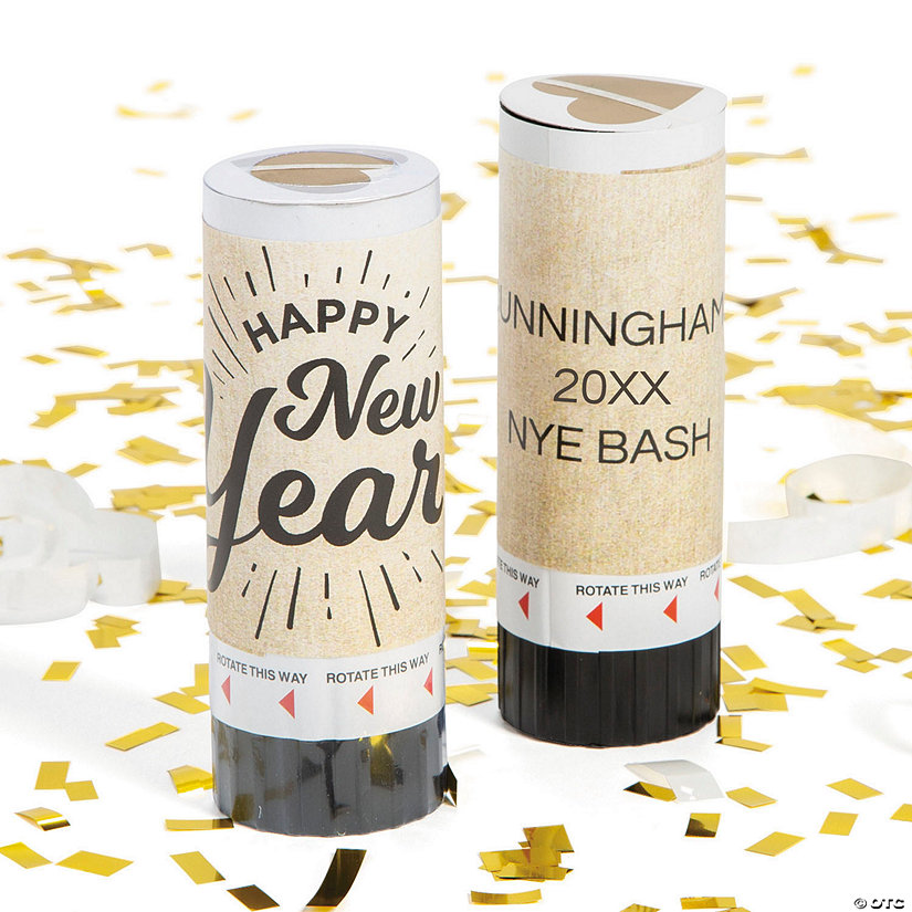 Personalized New Year's Eve Confetti Party Poppers - 12 Pc. Image Thumbnail