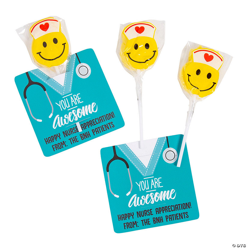 Personalized Nurse Appreciation Lollipops with Card - 12 Pc. Image