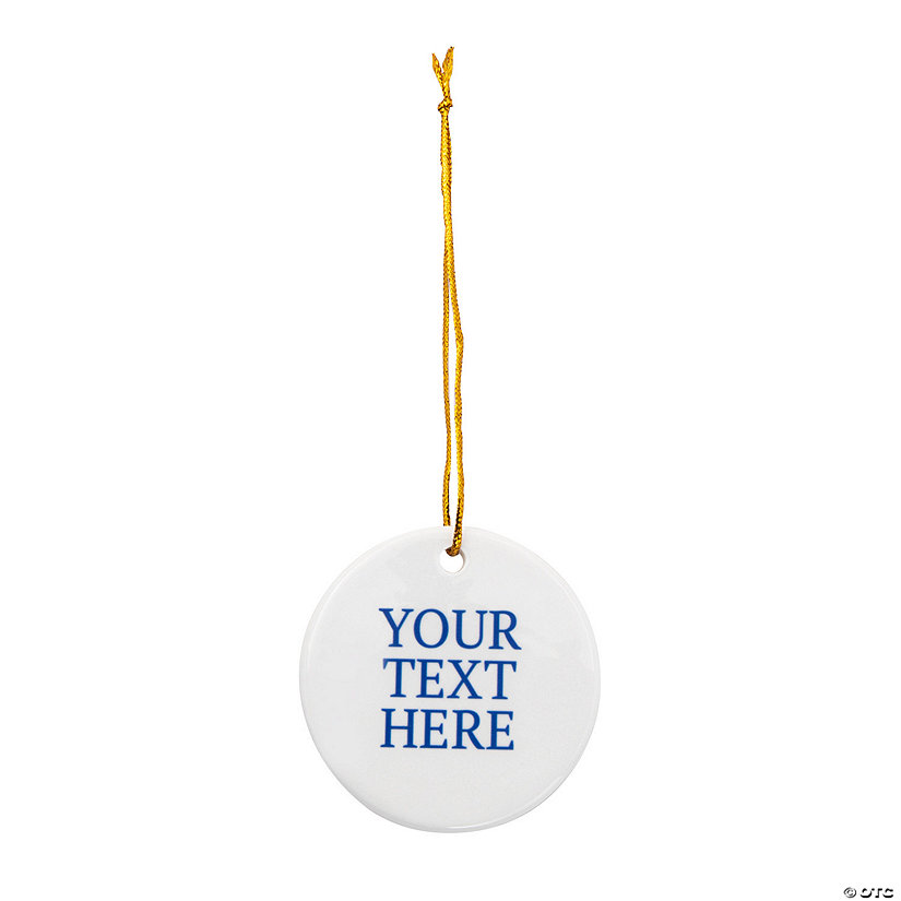 Personalized Open Text Round Ceramic Christmas Ornament Image