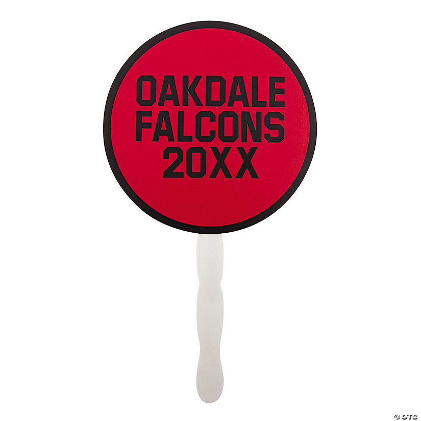 Personalized Open Text Round Hand Fans - 12 Pc. Image Thumbnail