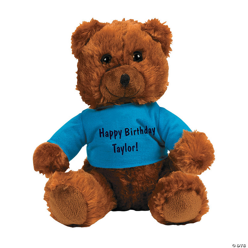 Personalized Open Text Stuffed Teddy Bear with T-Shirt Image Thumbnail