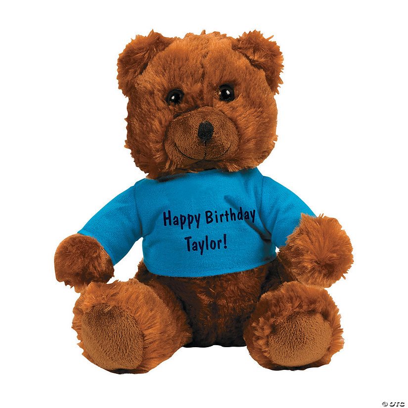 Personalized Open Text Stuffed Teddy Bear with T-Shirt Image