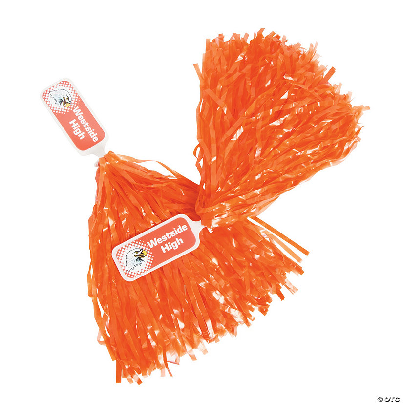 Personalized Orange Cheer PomPoms 24 Pc. Oriental Trading