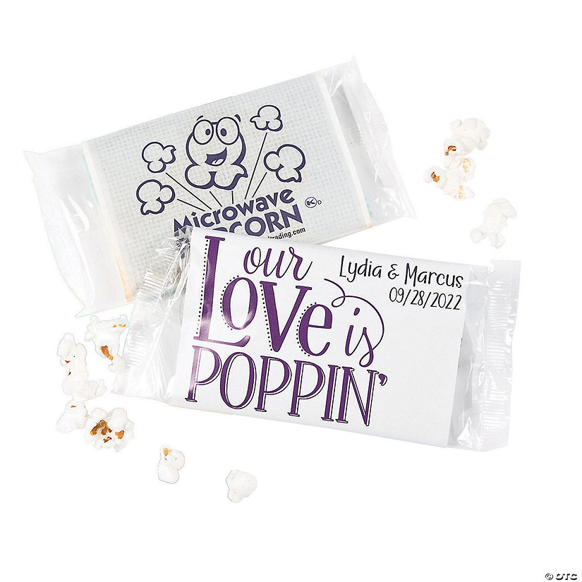 Personalized Our Love Is Poppin’ Mini Popcorn Bags Oriental Trading