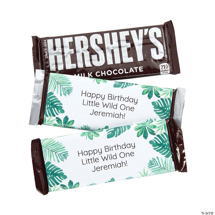 Personalized Palm Leaf Candy Bar Labels - 12 Pc. Image