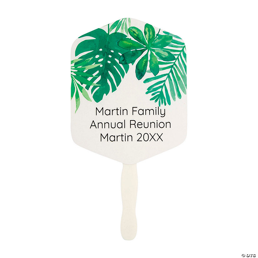 Personalized Palm Leaf Hand Fans - 12 Pc. Image Thumbnail