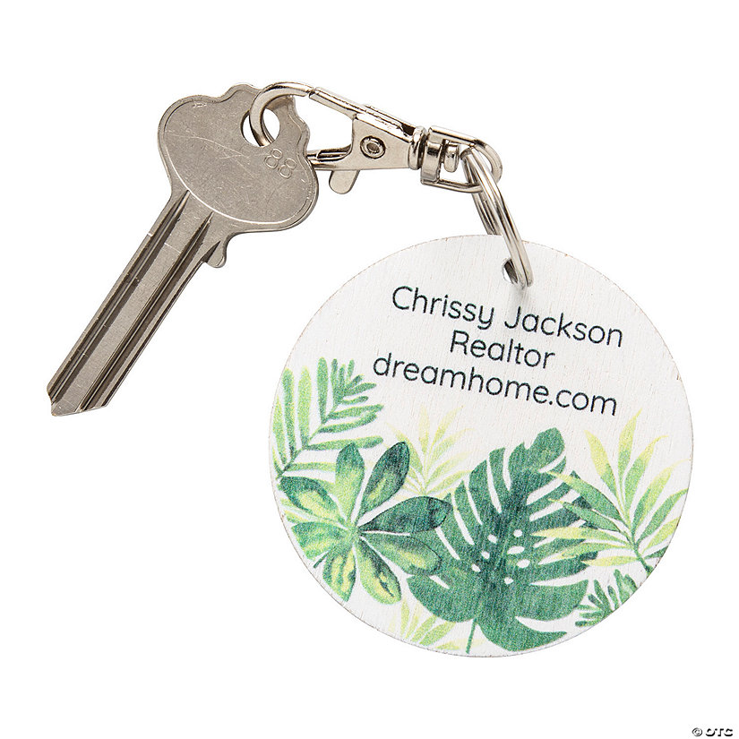 Personalized Palm Leaf Keychains - 24 Pc. Image