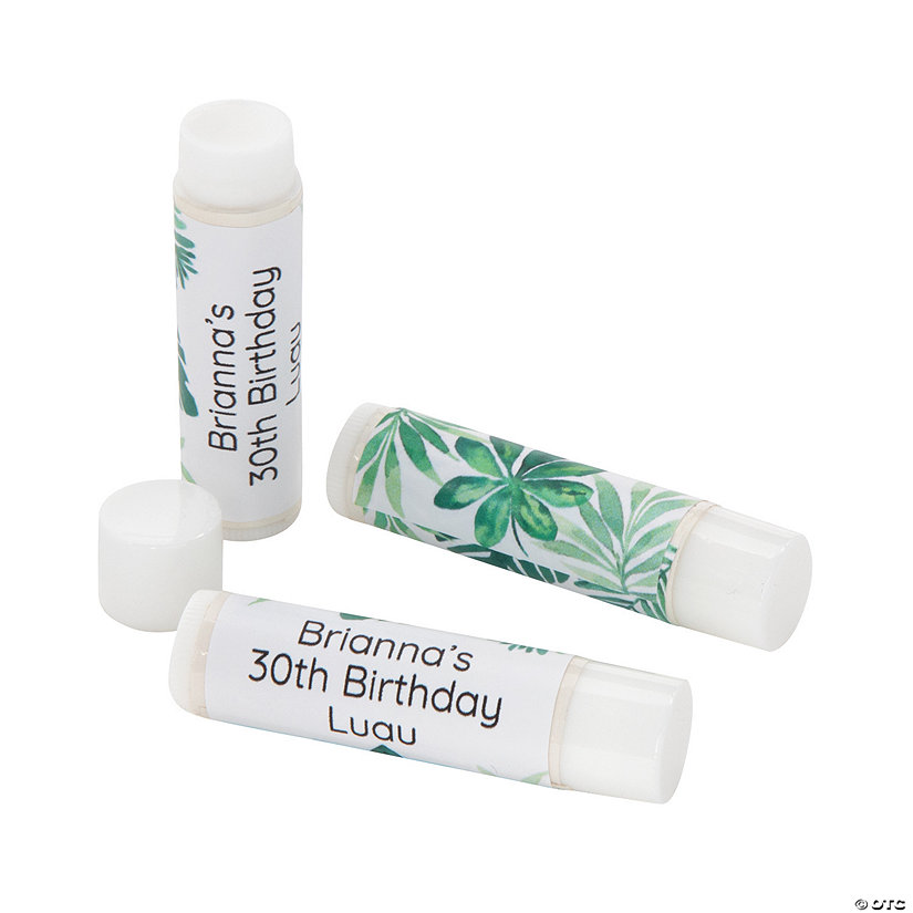 Personalized Palm Leaf Lip Balm Covers - 12 Pc. Image Thumbnail