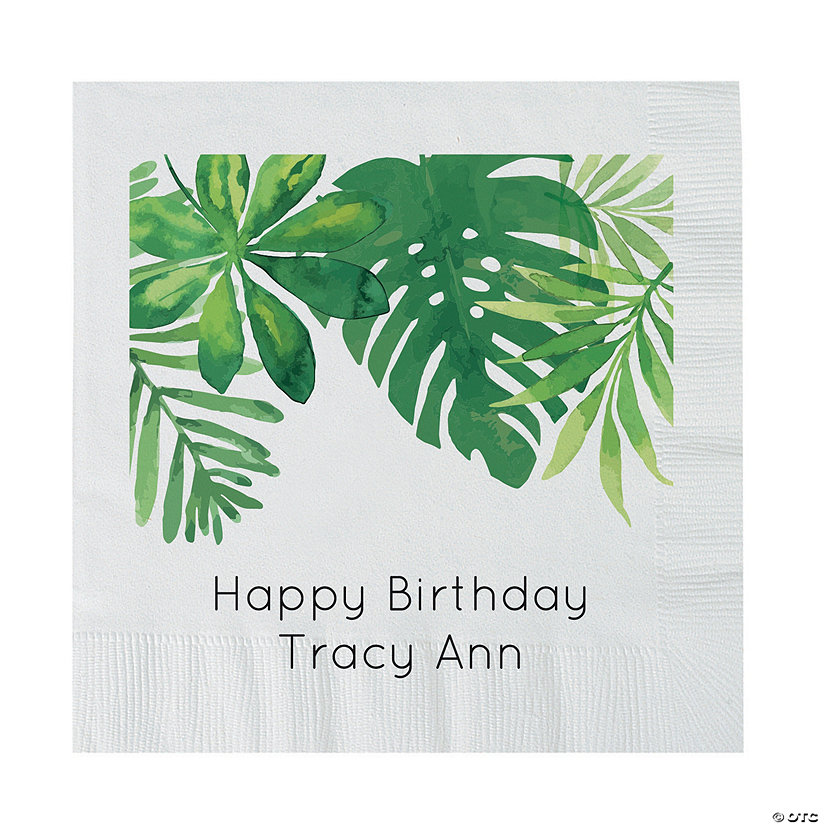 Personalized Palm Leaf Paper Luncheon Napkins - 50 Pc. Image Thumbnail