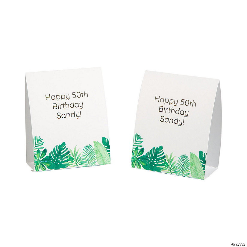 Personalized Palm Leaf Table Tents - 12 Pc. Image