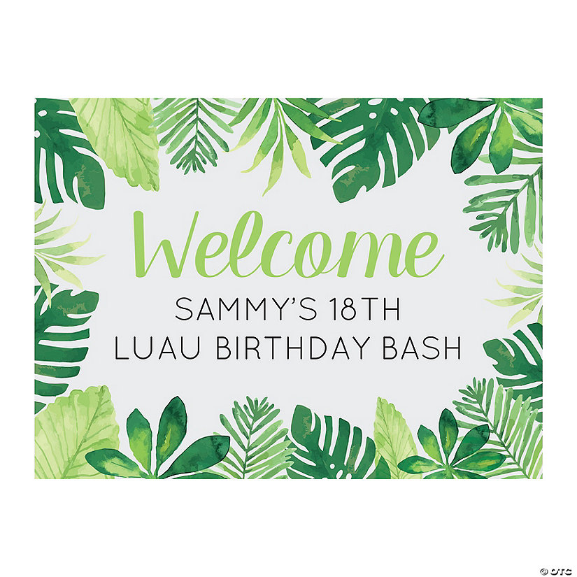 Personalized Palm Leaf Welcome Sign Image