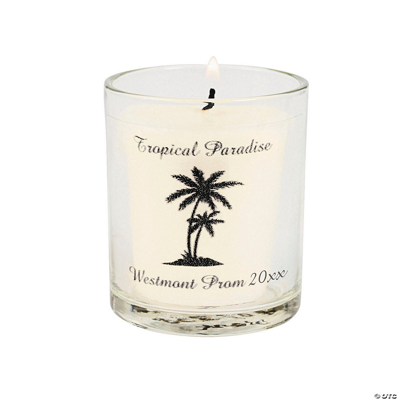 Personalized Palm Tree Luau Votive Candle Holders - 12 Pc. Image Thumbnail