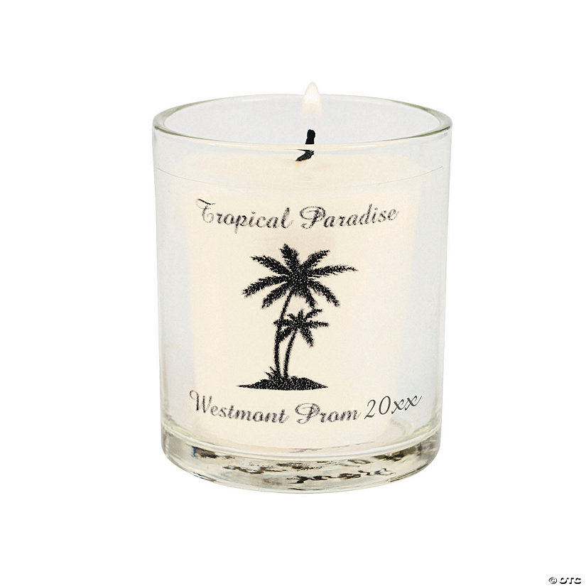 Personalized Palm Tree Luau Votive Candle Holders - 12 Pc. Image
