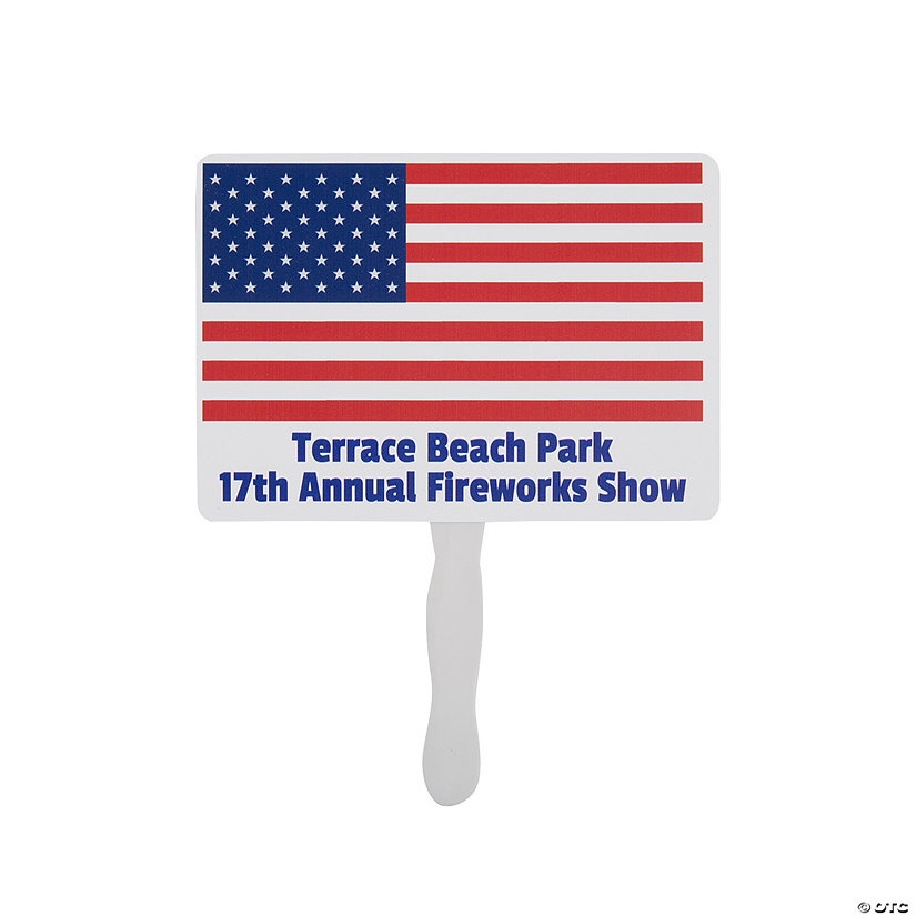 Personalized Patriotic Flag Hand Fans Image Thumbnail