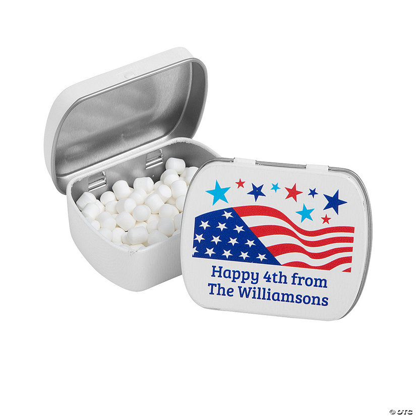 Personalized Patriotic Mint Tins 24 Pc. Oriental Trading