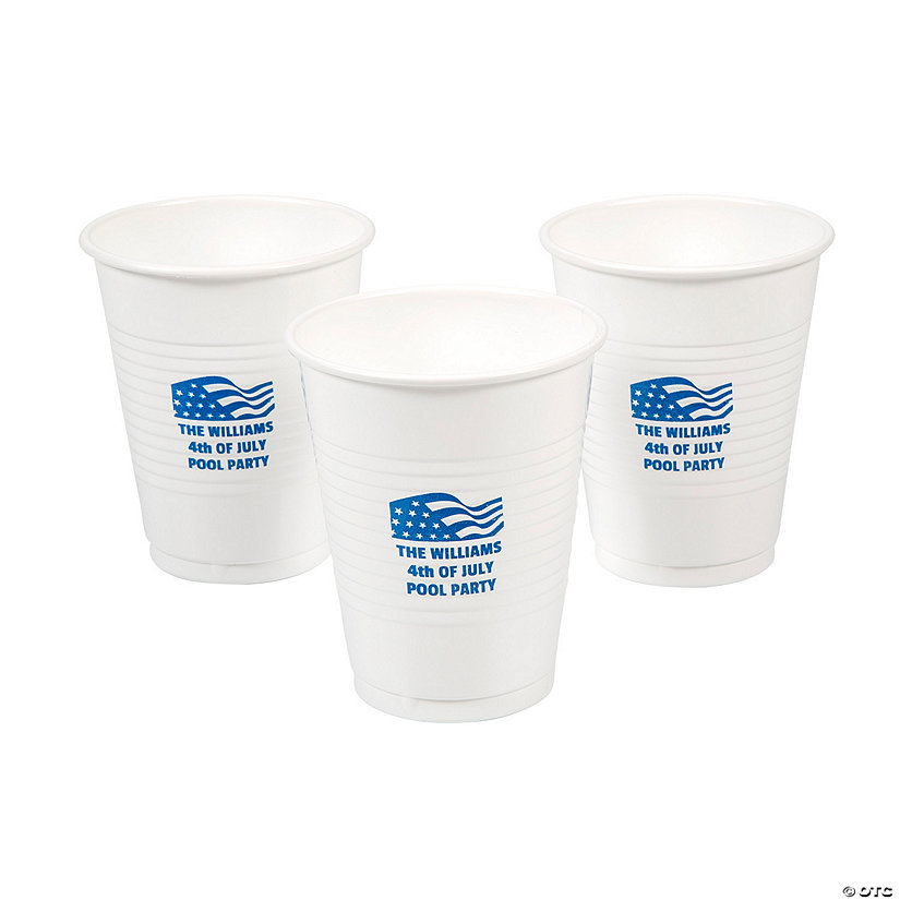 Personalized Patriotic Plastic Stadium Cups 50 Pc. Oriental Trading