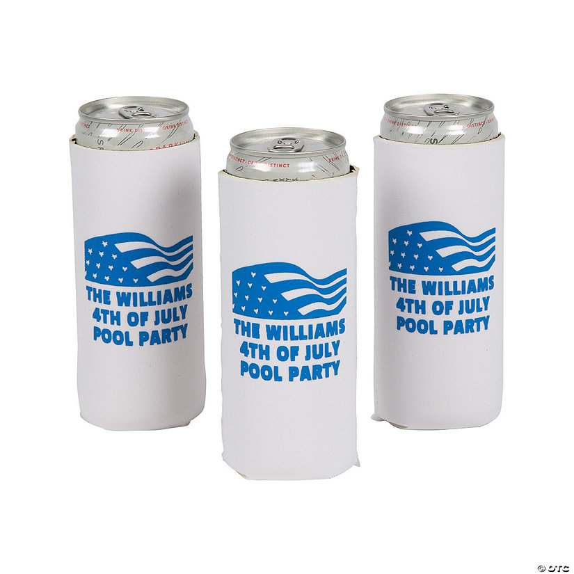 Personalized Patriotic Slim Fit Can Coolers - 48 Pc. Image Thumbnail