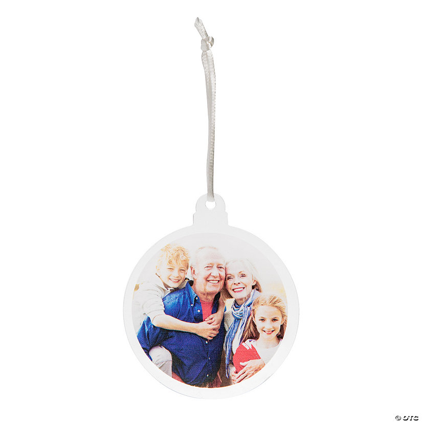 Personalized Photo Round Acrylic Christmas Ornament - 12 Pc. Image Thumbnail