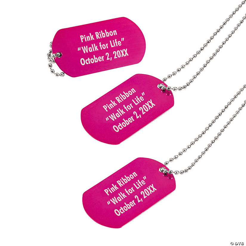 Personalized Pink Dog Tags - 12 Pc. Image Thumbnail