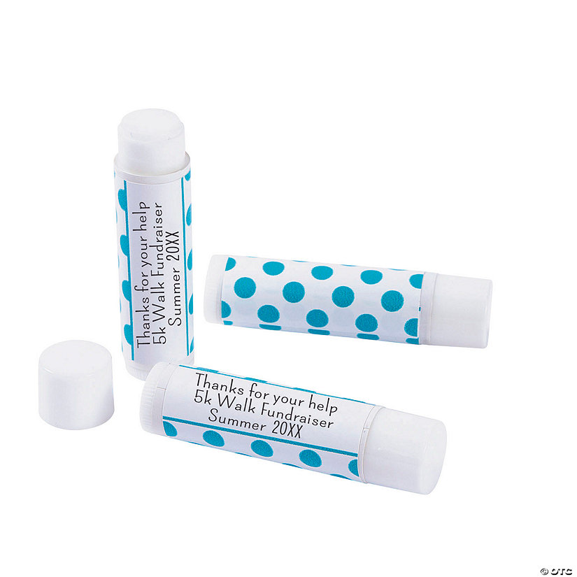 Personalized Polka Dot Lip Balm Covers 12 Pc.