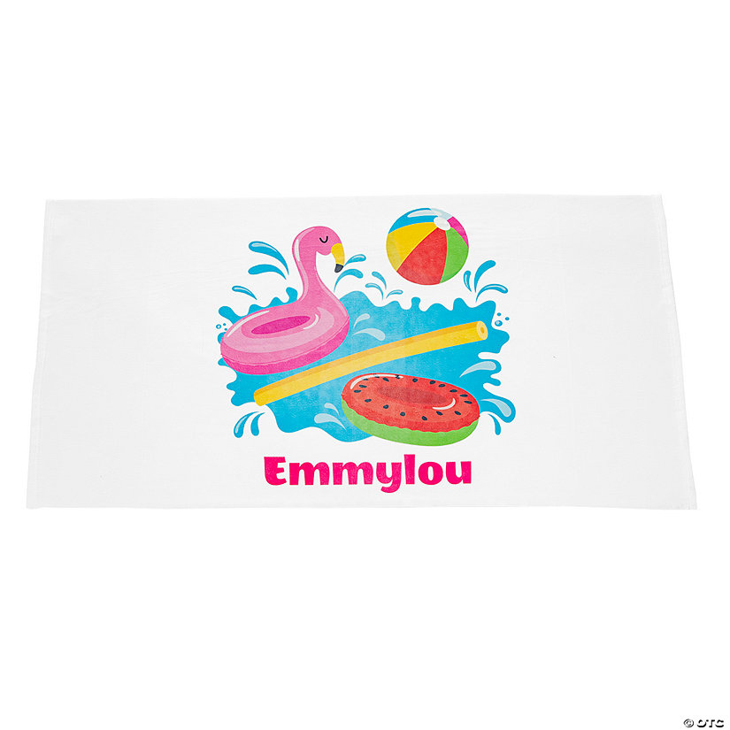 Personalized Pool Party Beach Towel Image Thumbnail