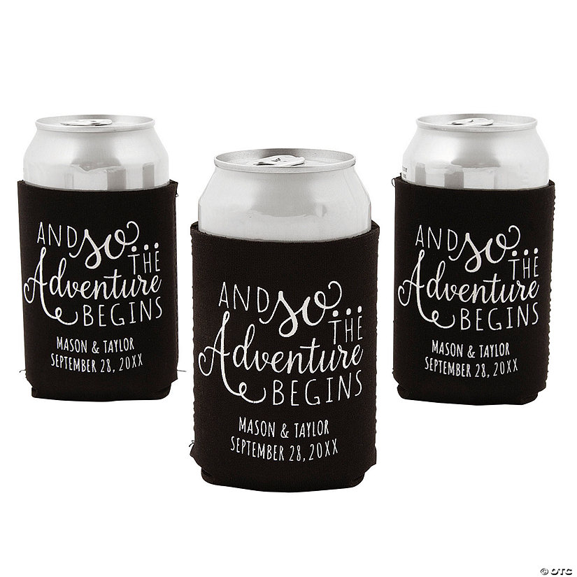Personalized Premium Adventure Begins Neoprene Can Coolers - 48 Pc. Image Thumbnail