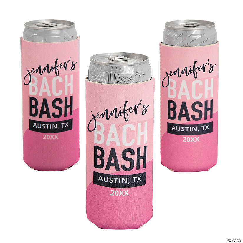 Personalized Premium Bachelorette Party Slim Fit Can Coolers - 12 Pc. Image Thumbnail