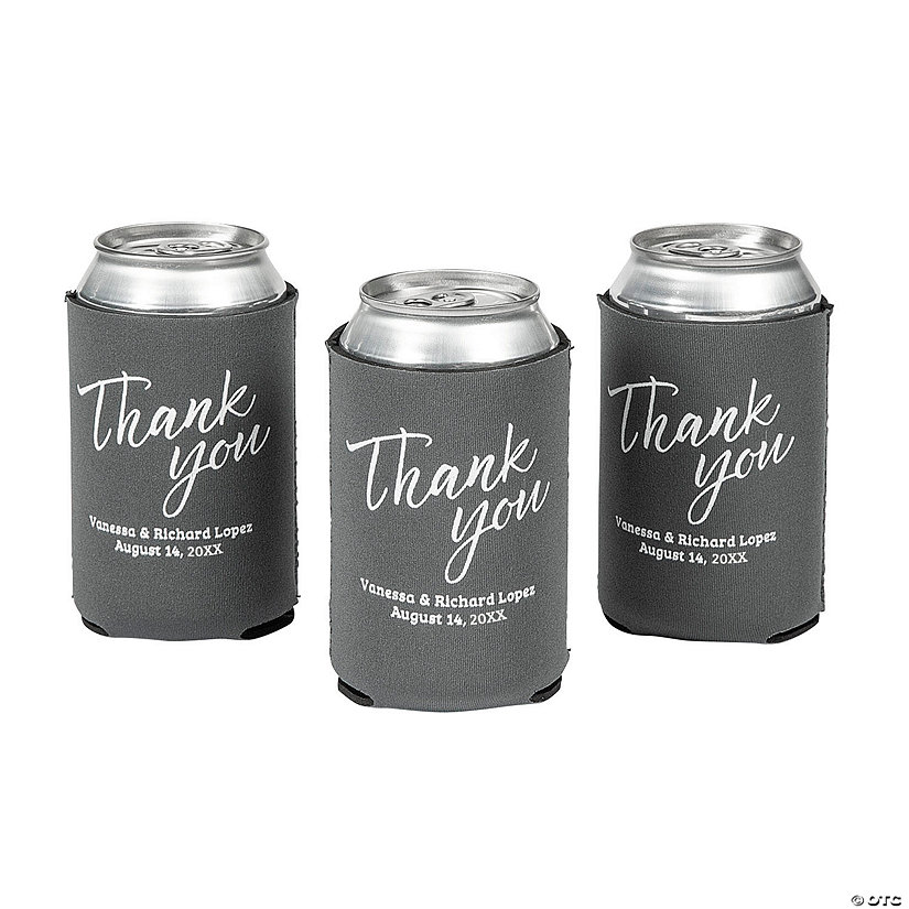Personalized Premium Charcoal Thank You Can Coolers - 24 Pc. Image Thumbnail
