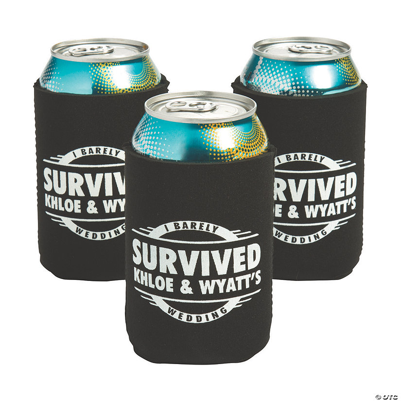 Personalized Premium I Survived Wedding Neoprene Can Coolers - 48 Pc. Image Thumbnail