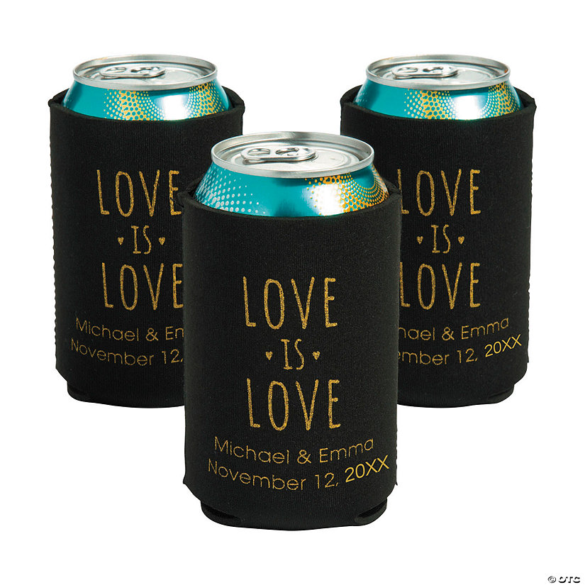 Personalized Premium Love is Love Neoprene Can Coolers - 48 Pc. Image Thumbnail